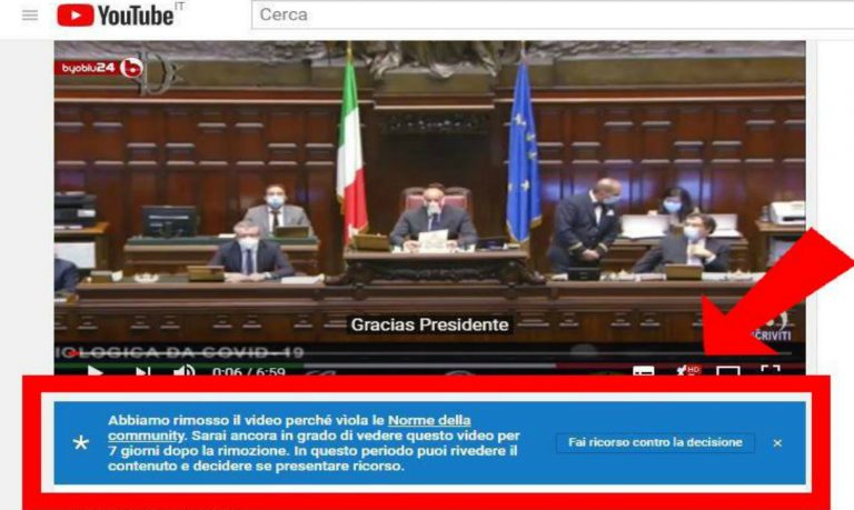 YouTube censura video sara cunial