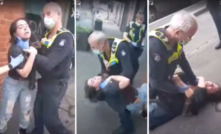 ragazza sena mascherina polizia agente poliziotto arresto
