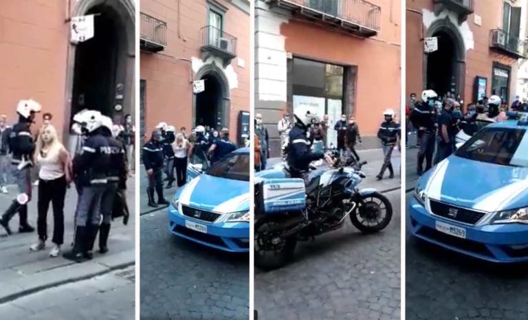Ragazza senza mascherina arrestata